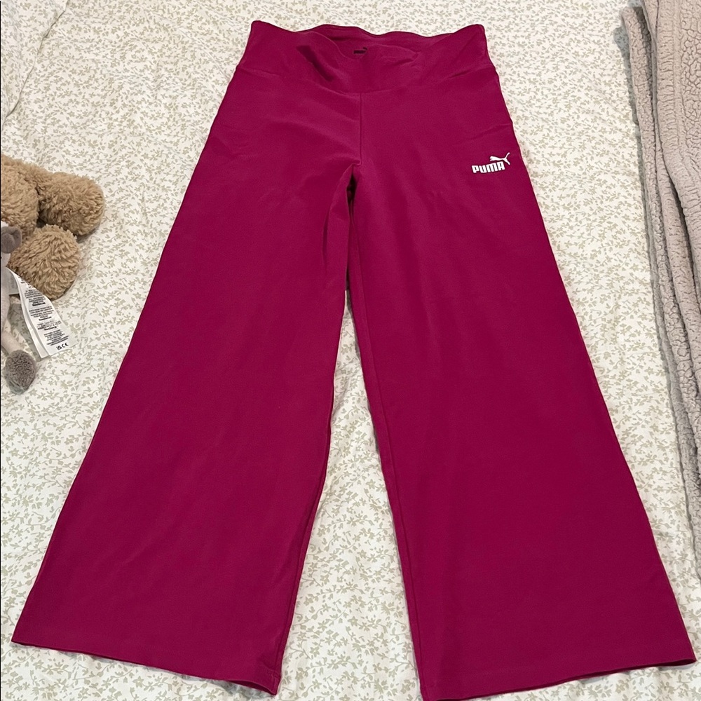Puma Womens Magenta Wide-Leg Pants